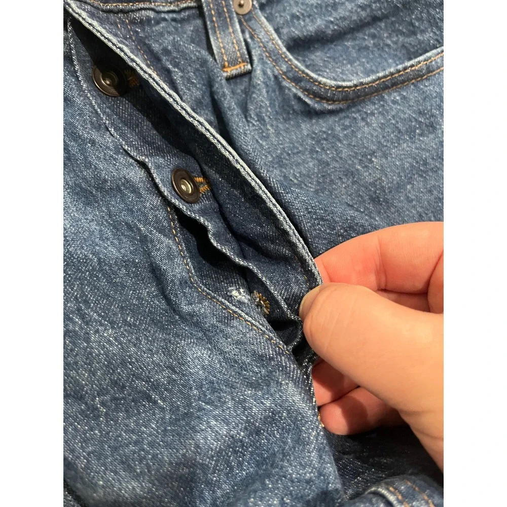 Madewell Mens Vintage Straight Jeans Blue Denim Button Fly 36x32